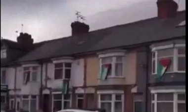 أعلام فلسطين ترفرف على نوافذ المنازل في بريطانيا دعمًا لأهالي غزة