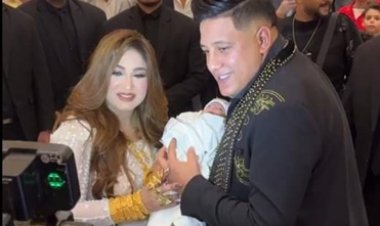 حمو بيكا يحتفل بسبوع ابنته «تاج».. وزوجته تثير الجدل بمجوهراتها