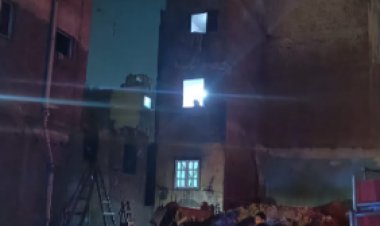 حريق يلتهم طابقين بمنطقة مقابر اليهود فى البساتين 