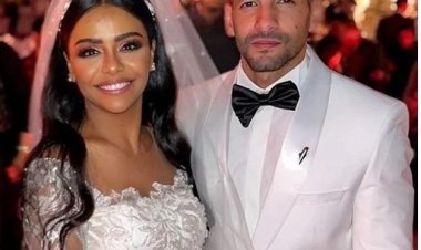 تفاصيل إطلالة أسماء أبو اليزيد  في حفل زفافها