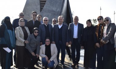 محافظ بورسعيد ورئيس الجهاز المركزي للتعمير يتفقدان «ميدان  التعمير»  بمدخل بورسعيد الجنوبي