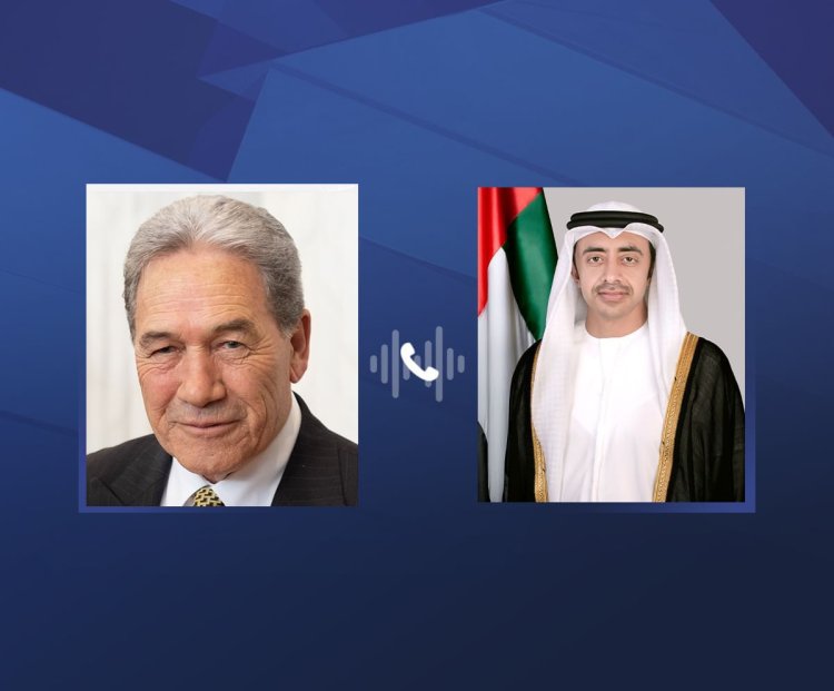 عبدالله بن زايد ونائب رئيس الوزراء وزير الخارجية النيوزيلندي يبحثان هاتفيا علاقات البلدين