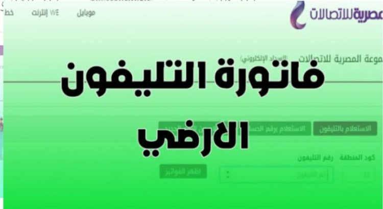 كيفية معرفة فاتورة التليفون الأرضي عبر موقع المصرية للاتصالات