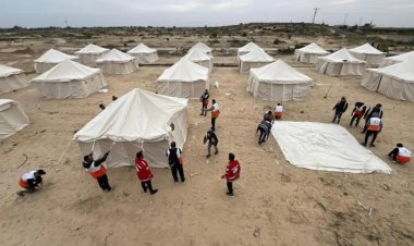 بإشراف الهلال الأحمر «الفلسطيني والمصري»… مخيم جديد للنازحين في خان يونس