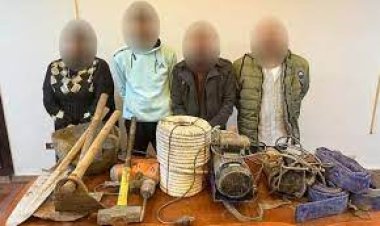 ضبط 4 أشخاص لقيامهم بالحفر والتنقيب غير المشروع عن الآثار بحلوان 