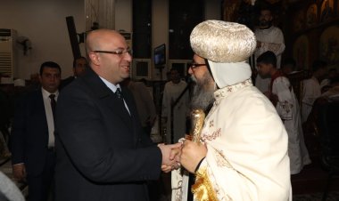 محافظ بني سويف يشهد مراسم قداس عيد الميلاد المجيد بمطرانية ببا