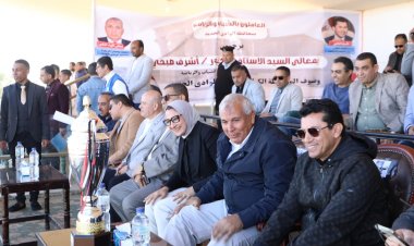 وزير الرياضة ومحافظ الوادي الجديد يشهدان نهائي دوري مراكز شباب المحافظة