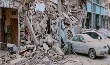 انهيار  جزئى بعقار متهالك فى السيدة زينب 