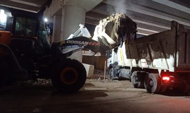 محافظة الجيزة ترفع ١٥٠٠ طن مخلفات ورتش أسفل محور الفريق كمال عامر