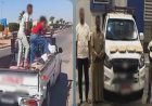 الداخلية تكشف ملابسات فيديو سرقة بلاط رصيف بالعاشر من رمضان.. والمتهمون: استخدمناه لإصلاح إطار السيارة