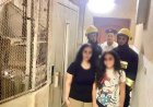 الأمن  ينقذ سيدة وابنتها من داخل مصعد محاصر بالفيوم 