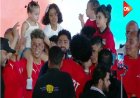 بحضور أسرهم.. نجوم المنتخب يشاركون في احتفالية استاد القاهرة بإنجاز كأس العالم 2026