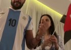 زوج  آية سماحة يثير غضب الجمهور ويرتدي قميص منتخب الأرجنتين