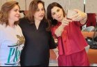 إلهام شاهين تنشر صورة رفقة ماجدة الرومي والكاتبة كلوديا مرشيليان