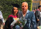 تامر عبدالمنعم يحتفل بتخرج ابنته كارما من الجامعة البريطانية