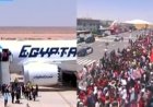 وصول طائرة بعثة منتخب مصر إلى مطار العلمين وسط استقبال جماهيري كبير