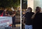 محمد ثروت وشريف باهر يساندان محمد هنيدي  أمام المستشفى بعد وفاة شقيقه الأكبر