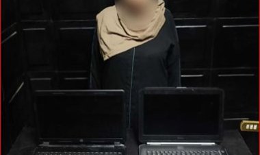 ضبط  خادمة أثناء بيعها حاسب آلى مسروق بعابدين 