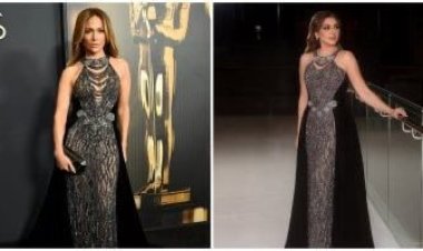 من تصميمات زهير مراد.. أنغام ترتدي في حفلها الأخير بدبي نفس الفستان الذي ارتدته جينيفر لوبيز