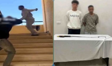 القبض على الطالبين المتورطين في مشاجرة  (الكرباح والمقعد )  داخل مدرسة بالسويس