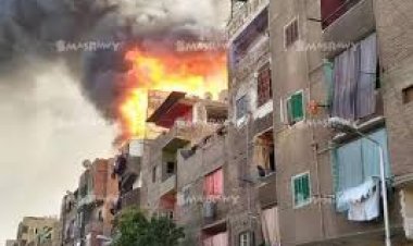 حريق في عقار بإمبابة بجوار معهد القلب