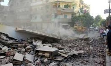 تصدع عقار ثالث بعد انهيار عقارين في حدائق القبة بالقاهرة