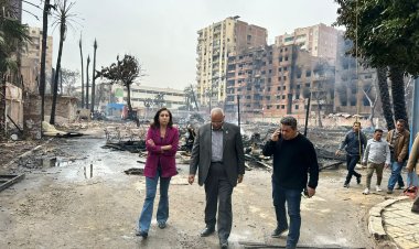 وزيرة الثقافة تتوجه إلى موقع حريق استوديو الأهرام