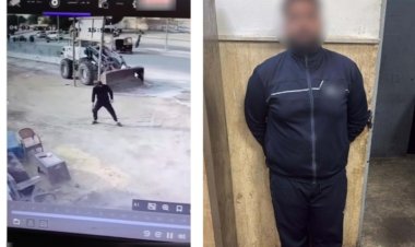 القبض على عاطل أرتدي قناع وقام بإلقاء حجارة على لودر بمنطقة حلوان