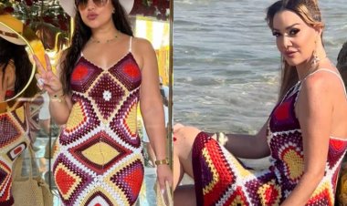 شرطة الموضة...  بوسي ترتدي نفس الفستان الذي ظهرت به الفنانة حسناء سيف الدين بكليب أغنيتها الجديدة