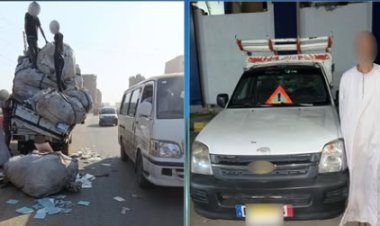 القبض على سائق تسبب فى سقوط حمولة والسير عكس الإتجاه بالبدرشين 