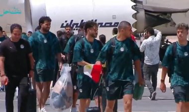 استقبال شعبي حاشد لبعثة منتخب مصر عقب وصولها إلى مطار العلمين بعد المشاركة في كأس العالم