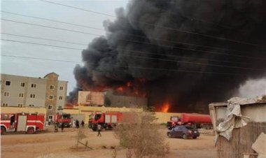 حريق يلتهم محتويات مصنع أدوية بمدينة 6 أكتوبر