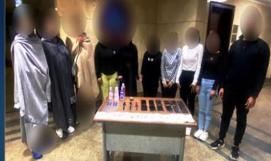  ضبط 6 سيدات و4 رجال  داخل نادي صحي بدون ترخيص بالشيخ زايد