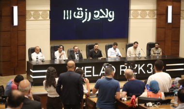 بالصور| أبطال «ولاد رزق- القاضية» يتحدثون عن الفيلم في مؤتمر صحفي