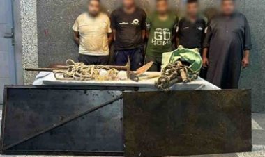 ضبط 5 أشخاص لقيامهم بأعمال الحفر والتنقيب غير المشروع عن الآثار  بالمطرية 