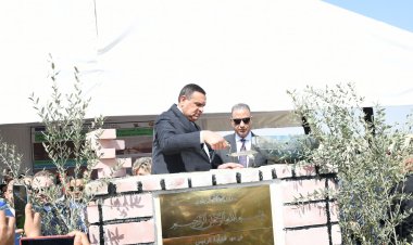 وزير التنمية المحلية ومحافظ الفيوم وممثلة الاتحاد الأوروبي يضعون حجر الأساس لمشروع المجمع الصناعي