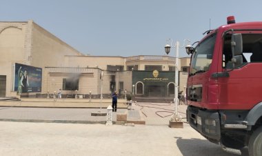 حريق بمسرح محمد صبحي بقرية سمبل بطريق مصر أسكندرية الصحراوى