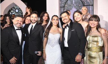 بالصور .. نجوم الفن والإعلام يشاركون إدوارد الإحتفال بزفاف نجله "ماركو" بالقاهرة الجديدة