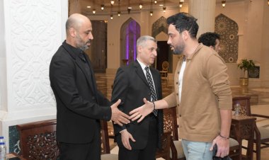 توافد الفنانين على عزاء والد الملحن محمد يحيى بمسجد الشرطة (صور)