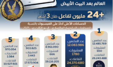 مركز معلومات مجلس الوزراء:صفحة وزارة الداخلية تحتل المركز الثاني عالميا فى الأداء 