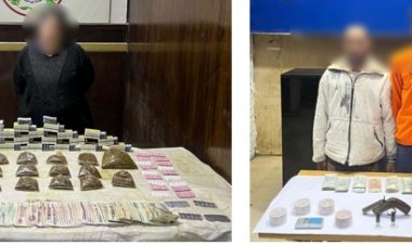 ضبط عاطلين وسيدة بحوزتهما 3 كيلو هيروين وأستروكس و2719 قرص مخدر بالقاهرة 