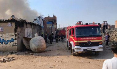 إخماد حريق  في مخزن أخشاب بالمرج دون وقوع إصابات 