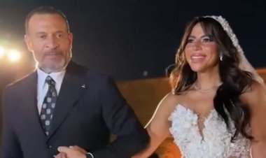 ابنة ماجد المصري ترتدي فستان زفافها من تصميم زوجة والدها رانيا أبو النصر