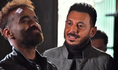 صورًا من كواليس تصوير محمود الليثي لمشاهده في مسلسلي «محارب والمعلم» بدراما رمضان 2024