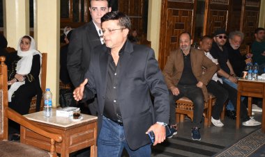 محمد هنيدي وجمال سليمان وأشرف زكي وخالد النبوي في عزاء سميحة أيوب