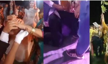 عريس يضع خاتم الزواج لوالدته ويحرج العروس