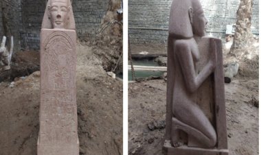 القبض على 5 أشخاص وبحوزتهم تمثال أثري نادر عثروا عليه أثناء التنقيب  بالبدرشين