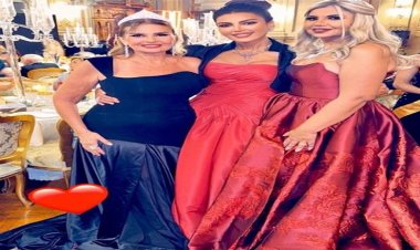 ريهام حجاج تتوسط بوسى شلبى ويسرا فى حفل الجراند بول بقصر عابدين