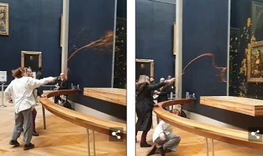 نشطاء يلقون حساءً على الموناليزا باللوفر احتجاجًا على نظام الزراعة