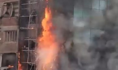 عاجل.. حريق هائل يلتهم عقاراً من «5» طوابق بالطريق الدائري في «بهتيم»